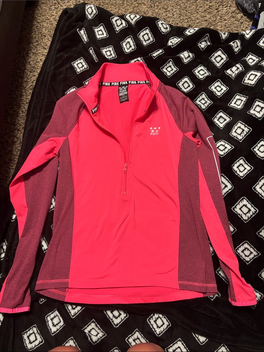 Victoria's Secret PINK Neon Pink Pullover with Branded Trim